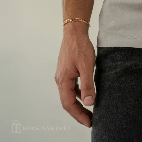 Браслет из красного золота, плетение «Нонна»